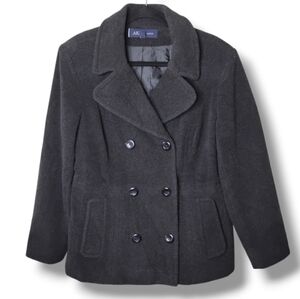 Anne Klein Winter Pea Coat Womens Size M Double Breasted Wool Blend